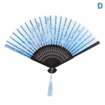 Китайский шелковый складной веер с деревянным хвостовиком, классический танцевальный веер, украшение для дома as the picture