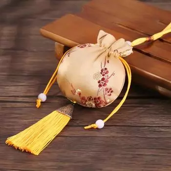 Китайский шелковый стиль парча вышитая сумка вышитая ткань саше мешочки кисточка кулон сумка на шнурке для ювелирных изделий подарочные пакеты золотой