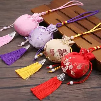 Китайский шелковый стиль парча вышитая сумка вышитая ткань саше мешочки кисточка кулон сумка на шнурке для ювелирных изделий подарочные пакеты
