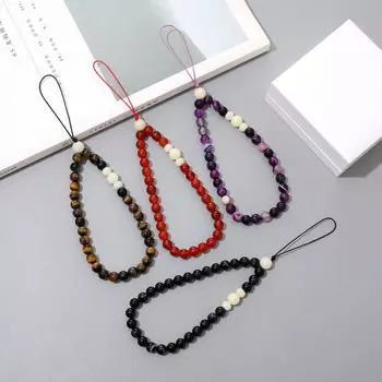 Китайский стиль бусины телефон цепочка агат мобильный телефон ремешок сотовый телефон шнурок телефон брелок розовый