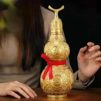 Китайский стиль Чжаоцай Медные тыквы Украшения Привлекают Богатство Удачу Восемь Триграмм Городские Дома Ретро Рельеф Украшения Для Дома