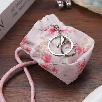 Китайский стиль Цветочная сумка брелок шнурок брелок Ins мода наушники сумка аксессуары Hanfu синий