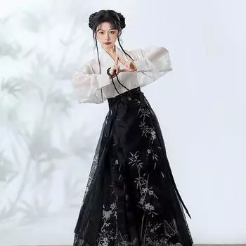 Китайский стиль династии Мин, женский костюм Ханфу, юбка MA MIAN, улучшенный костюм