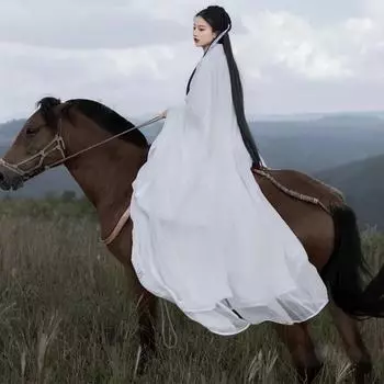 Китайский стиль династии Вэй и Цзинь, фея Ханфу, элегантный белый костюм для девочек, потому что Бог 2XL белый