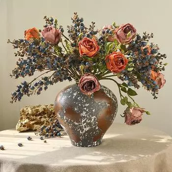 Китайский стиль дзен сушеный гранатовый цветок имитация цветок новый китайский высококачественный ретро декор искусственный цветок реквизит для фотосъемки искусственный цветок красный