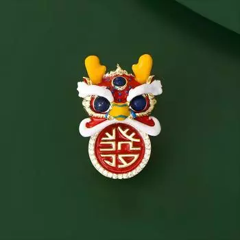 Китайский стиль Fa Cai Лев Танцующая Брошь Высококачественная женская Изысканная Новогодняя Праздничная Брошь Нишевый Дизайн Булавка С Ювелирные Изделия