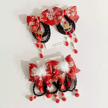 Китайский стиль Ханьфу головной убор кисточка аксессуары для волос бант шпилька боковая заколка для парика заколка для волос A