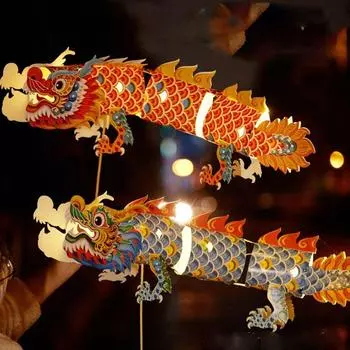 Китайский стиль Китайский дракон-фонарь Подвесной танец Дракон-фонарь Праздник середины осени красный