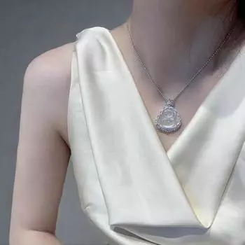 Китайский стиль ключицы цепь инкрустированная женская бижутерия Майтрейя Будда кулон ожерелье женский 1 Pcs