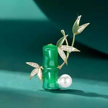 Китайский стиль Ling бамбуковая брошь Высококачественная женственная жемчужная бамбуковая брошь Дизайн Sense Niche Pin Костюм с аксессуарами