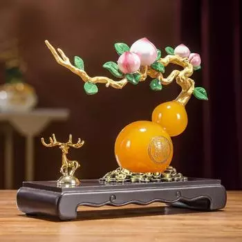 Китайский стиль Lucky Fulu Ruyi Shoutao тыква полностью медная украшение для дома ремесло гостиная новоселье подарок на день рождения красный