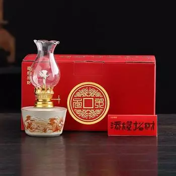 Китайский стиль Масляная лампа Кабинет Спальня Нарисованные вручную узоры Уникальные керамические лампы Гхи Декоративные аксессуары Украшения