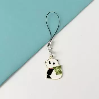 Китайский стиль милый брелок панда для женщин капля глазури бамбуковый лист золотой цвет брелок сумка кулон ювелирные изделия девушка подарок as the picture