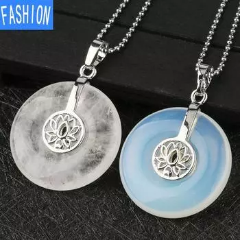 Китайский стиль натуральный кристалл лотоса безопасная застежка кулон многоцветное хрустальное ожерелье Green Aventurine +