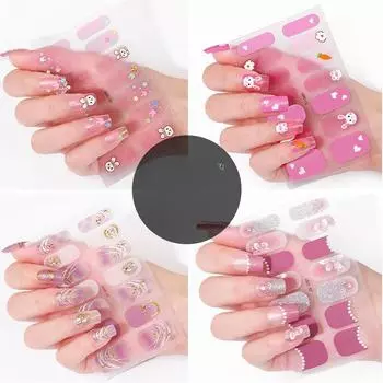 Китайский стиль Новогодние наклейки для ногтей мультфильм 3D имитация бриллианта горячего тиснения Рождественские праздничные наклейки для ногтей ZX-3115