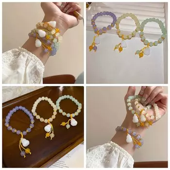 Китайский стиль Новый китайский стиль чокер тыква кулон браслет глазурованный бисер ежедневно жёлтый