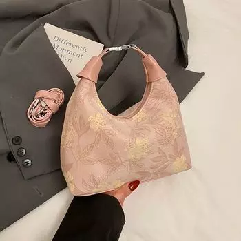 Китайский стиль Новый китайский стиль Сумка ручной работы Женская 2025 Новое поступление Модная сумка-мессенджер Летний нишевый стиль Рабочая одежда Сумка-пельмень Pink