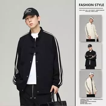 Китайский стиль пластина пуговицы High-end куртка китайский стиль ретро новый китайский стиль современный костюм Тан длинный рукав куртка 3XL