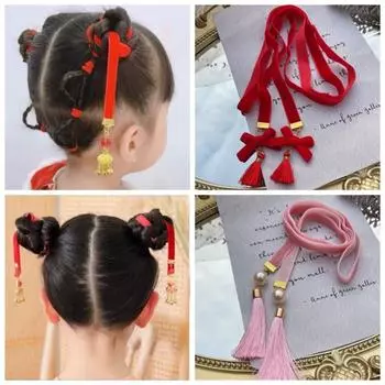 Китайский стиль плетеные волосы веревка кисточка девушка DIY конский хвост укладка новогоднее украшение для волос 6