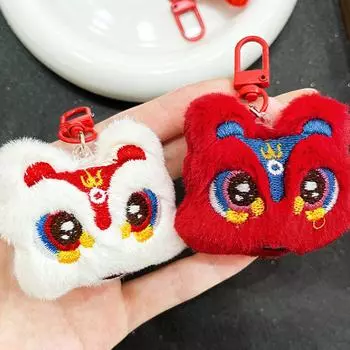 Китайский стиль плюшевый лев пробуждение кулон брелок креативный рюкзак украшения аксессуары мультяшная кукла брошь подарки