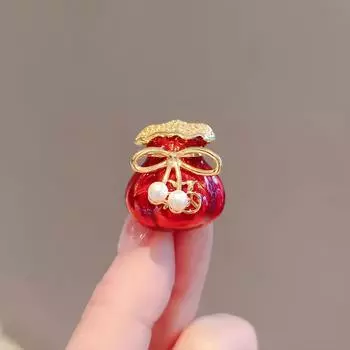 Китайский стиль праздничная красная брошь женская изысканная маленькая счастливая сумка корсаж высокого класса темперамент Nafu Pin костюм с аксессуарами