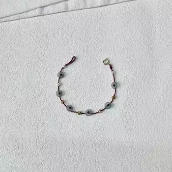 Китайский стиль простой красный линия счастливый амулет браслет цветок бисерный браслет для женщин ручной работы веревка браслет ювелирные изделия 1PC