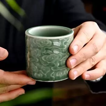 Китайский стиль простой нефрит мастер Сянъюнь одинарная чашка ретро Юэ печь селадон чайный сервиз чашка для чая личный кунг-фу образец большой 110ml