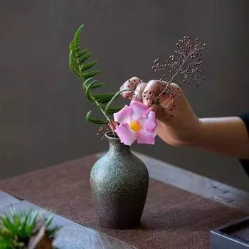 Китайский стиль ретро грубая керамика дзен ваза настольная цветочная композиция для дома гидропонное цветочное украшение для гостиной украшения