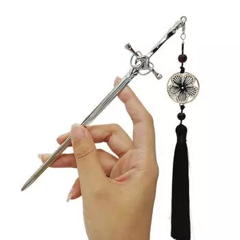 Китайский стиль ретро заколка для волос подвеска меч сплав китайский ханьфу кисточка аксессуары для волос новая заколка модные аксессуары.
