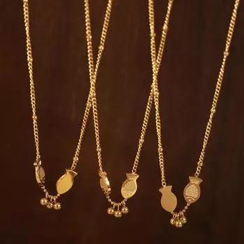 Китайский стиль Рыбы Play бусины титановая сталь ожерелье модный универсальный дизайн Sense Light роскошный кои ключичная цепочка женская нишевая ювелирные изделия