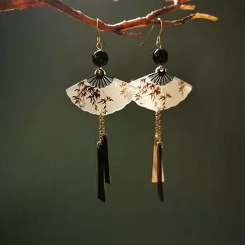 Китайский стиль смоляные кисточки плетеные серьги для женщин модные ювелирные изделия темперамент кулон женский подарок