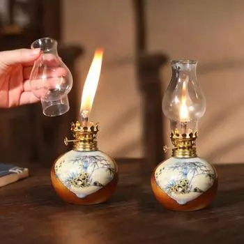Китайский стиль Стеклянные ретро керамические лампы Гхи Декоративные нарисованные вручную узоры Орнамент Ремесла Уникальные украшения