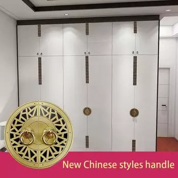 Китайский стиль Твердые латунные золотые ручки для шкафа комода дверные ручки для ящиков шкафа художественная ретро мебельная фурнитура