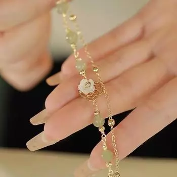 Китайский стиль уникальный дизайн элегантный изысканный двухслойный цветочный бисерный браслет для женщин ювелирные изделия вечеринка премиум подарок 1PC