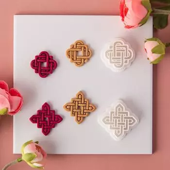 Китайский стиль Узорчатая мягкая глиняная форма Мягкая глиняная сережка Глиняная форма