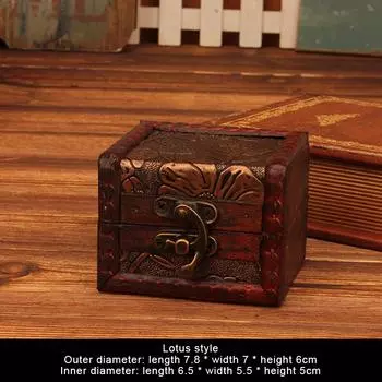 Китайский стиль Винтажная деревянная шкатулка для украшений с замком коробка для упаковки безделушек для колец брошей браслетов сережек гвоздиков коробка для хранения