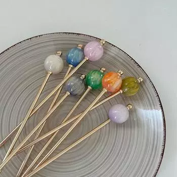 Китайский стиль Винтажные палочки для волос для женщин и девочек Модные металлические заколки для волос в форме палочек для еды Булавки Ювелирные изделия Аксессуары для волос оранжевый