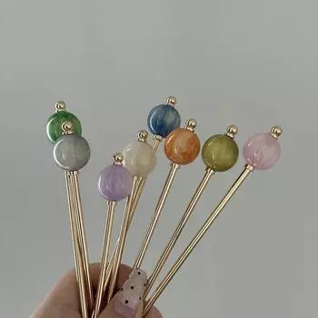 Китайский стиль Винтажные палочки для волос для женщин и девочек Модные металлические заколки для волос в форме палочек для еды Булавки Ювелирные изделия Аксессуары для волос оранжевый