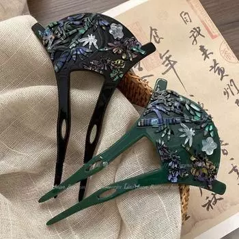 Китайский стиль веер палочка для волос U-образный головной убор ханьфу палочки для длинных волос