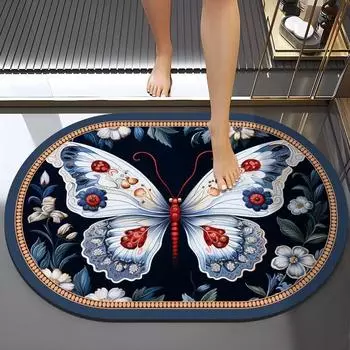 Китайский стиль вышивка ветряной диатомовый грязевой коврик абсорбирующий грязный коврик для ванной комнаты нескользящий коврик для ванной комнаты простой в уходе коврик для ног 40 * 60cm