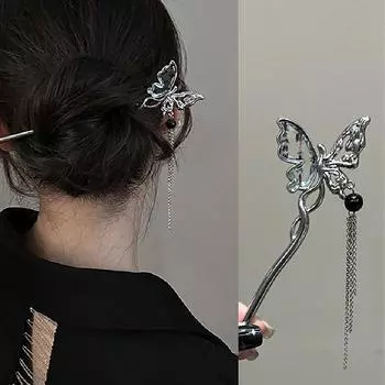 Китайский стиль заколка для волос кисточка шпильки винтажная бабочка цветок темперамент элегантный цветок для волос кисточка китайские аксессуары ханьфу A4