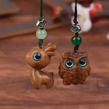 Китайский стиль Животное телефон шнурок милый светящийся телефон брелок мультфильм мобильный телефон кулон наушники чехол подвески