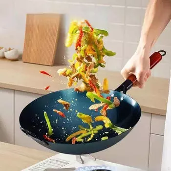 Китайский традиционный хлеб вок кипящий удобный шеф-повар деревянная ручка кастрюля для него Pot Diameter 30cm