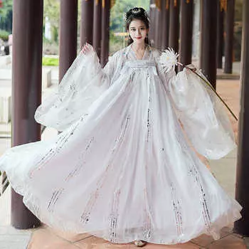 Китайский традиционный однотонный женский костюм в стиле династии Тан Ханфу