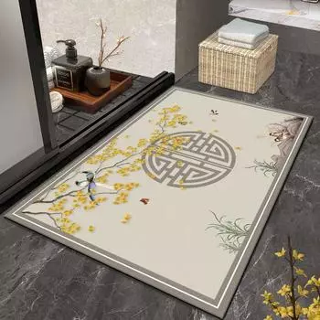 Китайский туалет, ванная комната, дверь из диатомовой глины, нескользящая подкладка для ног, быстросохнущая и устойчивая к грязи мягкая подкладка 40cmx60cm