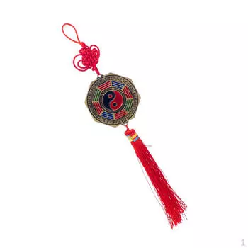 Китайский узел 7 см зеркало багуа удачи благословение дома и сада подвесной декор