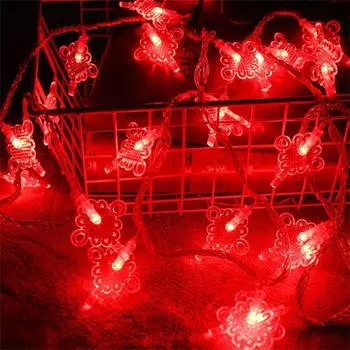 Китайский узел гирлянда светодиодная новогодняя гирлянда красный фонарь гирлянда семейный весенний фестиваль 1.5m 10lights