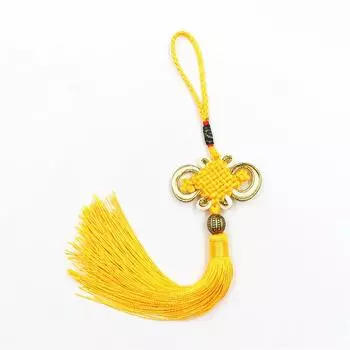 Китайский узел кулон с кисточкой Пномпень 8 пластин богатых Иу мини узел маленькие бусины для отправки за границу подарки Phnom Penh with Beads Chinese Knot золотисто-желтый