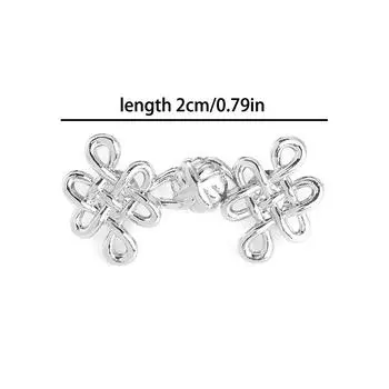 Китайский узел пряжка на талии съемные зажимы для брюк утягивающий пояс без гвоздей металлические кнопки для украшения джинсов серебряный