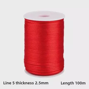 Китайский узел веревки №. 5 - 2,5 мм шелковая нить для украшений из красной веревки и плетеных аксессуаров No. 5, 100 Meters